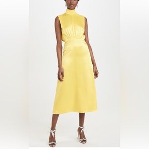 Saloni Fleur silk Tie back midi dress